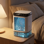 FreshAir Pro™ – Mini rafraîchisseur sur table de chevet la nuit, veilleuse LED bleue